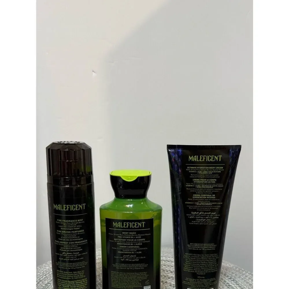 BBW Disney Villians Maleficent Fragrance Mist Body Wash Body Cream Set of 3 NWT
